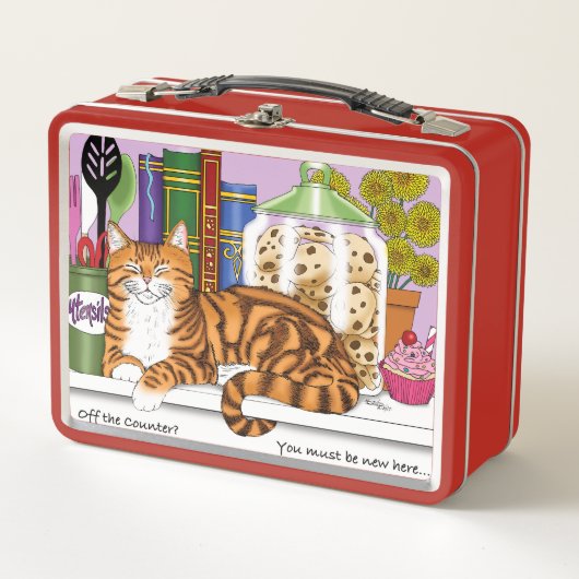 Sinaasappel Tabby Keuken Counter Top Cat (Voorkant)