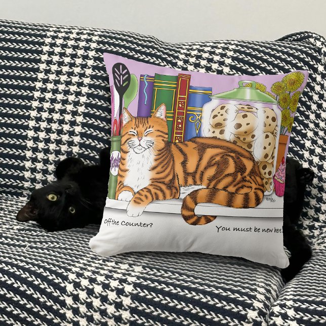 Sinaasappel Tabby Keuken Counter Top Cat Kussen (Creator heeft geüpload)