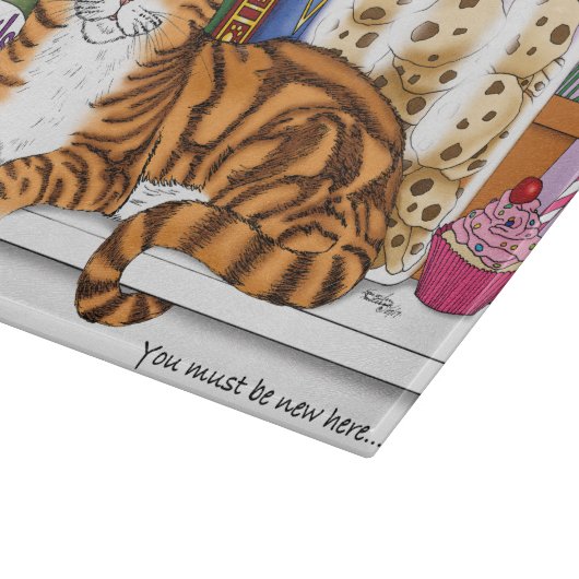 Sinaasappel Tabby Keuken Counter Top Cat Snijplank (Hoek)