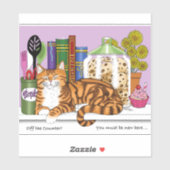 Sinaasappel Tabby Keuken Counter Top Cat Sticker (Vel)