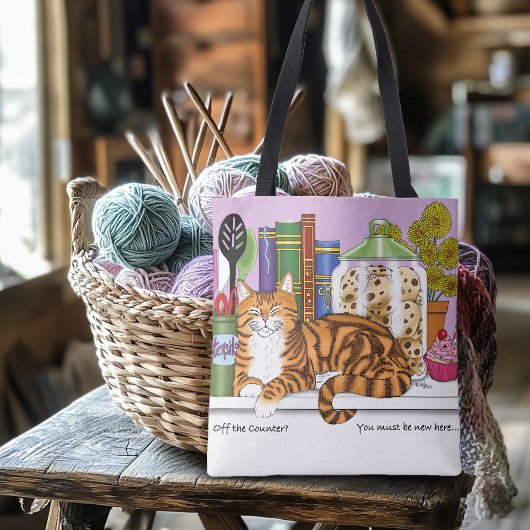 Sinaasappel Tabby Keuken Counter Top Cat Tote Bag