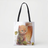 SINAASAPPEL TABBY KITTEN MET WATERVERF VERSNELLEN TOTE BAG (Voorkant)