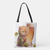 SINAASAPPEL TABBY KITTEN MET WATERVERF VERSNELLEN TOTE BAG (Achterkant)