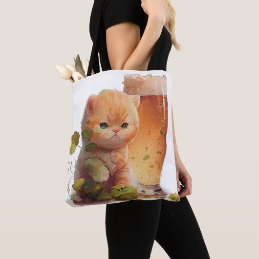 SINAASAPPEL TABBY KITTEN MET WATERVERF VERSNELLEN TOTE BAG (Dichtbij)