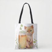 SINAASAPPEL TABBY KITTEN MET WATERVERF VERSNELLEN TOTE BAG (Voorkant)