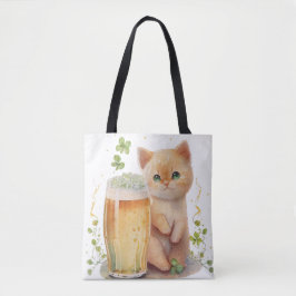 SINAASAPPEL TABBY KITTEN MET WATERVERF VERSNELLEN TOTE BAG