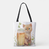 SINAASAPPEL TABBY KITTEN MET WATERVERF VERSNELLEN TOTE BAG (Achterkant)