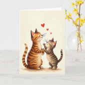 Sinaasappel Tabby Moederdag kaart (Gele Bloem)