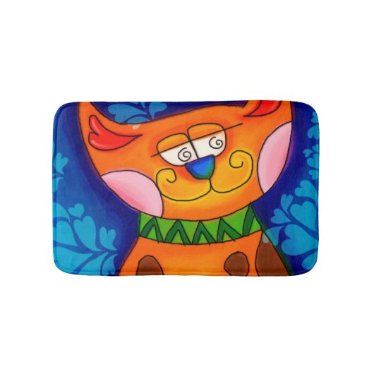 Sinaasappel tablet glimlachen badmat (Voorkant)