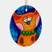 Sinaasappel tablet glimlachen keramisch ornament (Rechts)