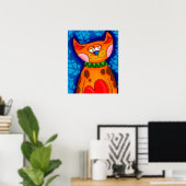 Sinaasappel tablet glimlachen poster (Thuiskantoor)