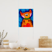 Sinaasappel tablet glimlachen poster (Keuken)