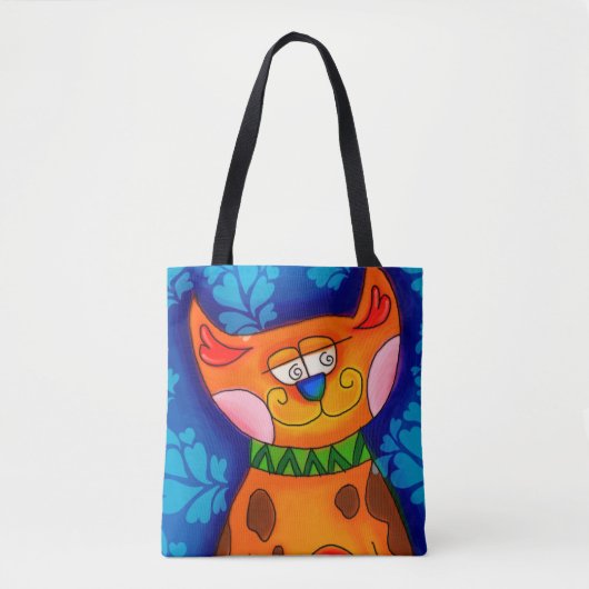 Sinaasappel tablet glimlachen tote bag (Voorkant)