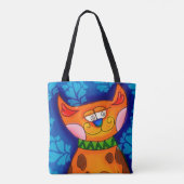 Sinaasappel tablet glimlachen tote bag (Achterkant)