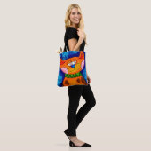Sinaasappel tablet glimlachen tote bag (Op model)