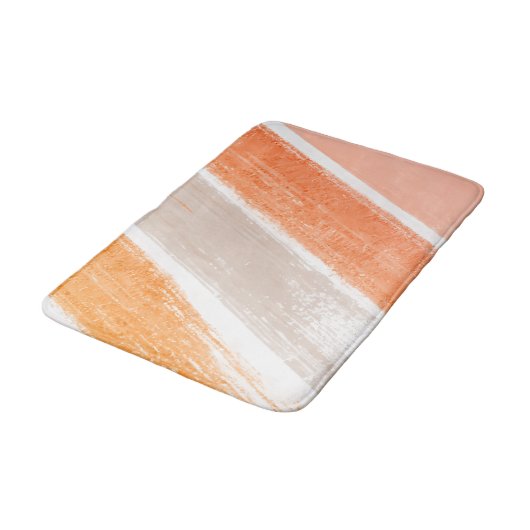 Sinaasappel Tan Roze Gestreepte Paint Swatch Badmat (Gekanteld)