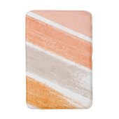 Sinaasappel Tan Roze Gestreepte Paint Swatch Badmat (Voorkant Verticaal)