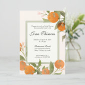 Sinaasappel Tangarine/Clementine Uitnodiging (Staand voorkant)