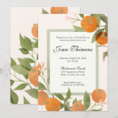 Sinaasappel Tangarine/Clementine Uitnodiging (Voorkant / Achterkant)