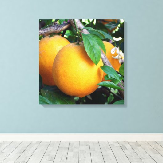 Sinaasappel - Tangelo Canvas Afdruk (Insitu (Houten vloer))
