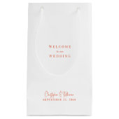 Sinaasappel/Tangerine Welkom Huwelijkscadeauzak Klein Cadeauzakje (Voorkant)