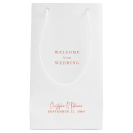 Sinaasappel/Tangerine Welkom Huwelijkscadeauzak Klein Cadeauzakje