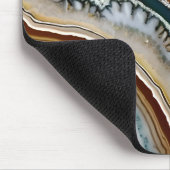 Sinaasappel Terracotta Wit Zwart Blauw Agaat Geode Muismat (Hoek)