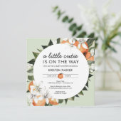 Sinaasappel Thema Kleine Moppie Baby Shower Kaart (Staand voorkant)