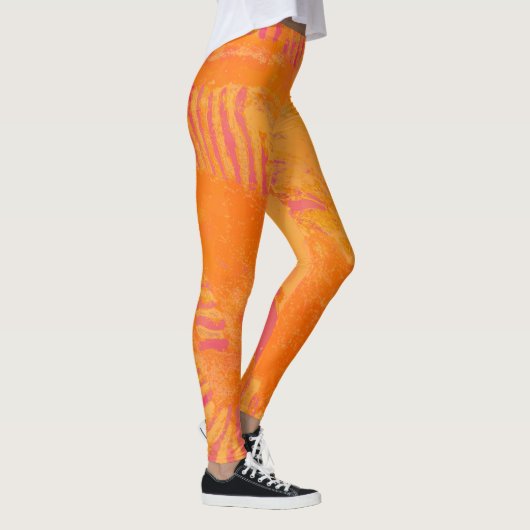 Sinaasappel Tiger Leggings (Rechts)