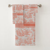  sinaasappel Toile de Jouy afgedrukt Bad Handdoek (Insitu)