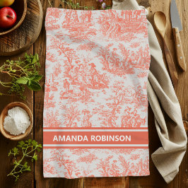  sinaasappel Toile de Jouy afgedrukt Theedoek