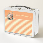 Sinaasappel Top met Cream Stripes Bloemen (Voorkant)