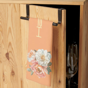 Sinaasappel Top met Cream Stripes Bloemen Theedoek