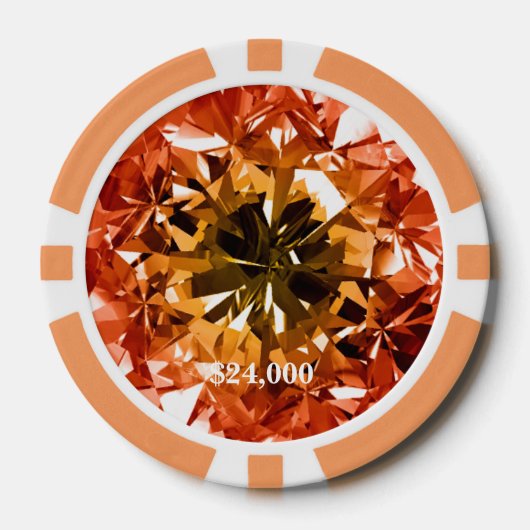 Sinaasappel Topaz Citrien Filter Diamond Gem Stone Pokerchips (Voorkant)