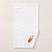 Sinaasappel Tractor Ontwerp Monogram Bad Handdoek (Handdoek)