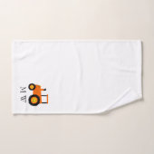 Sinaasappel Tractor Ontwerp Monogram Bad Handdoek (Handdoek)