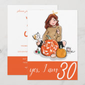 Sinaasappel Trotse Dame voor Kattenliefhebber 30e Kaart (Voorkant / Achterkant)