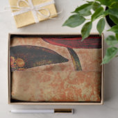 Sinaasappel Tulip ontkoppeling van Floral Grunge Tissuepapier (Geschenk)