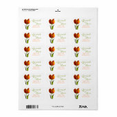 Sinaasappel Tulip Wedding Jam Jar Labels (Full Sheet)