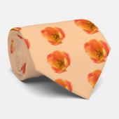 Sinaasappel Tulips Floral Stropdas (Opgerold)