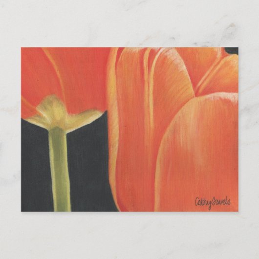 sinaasappel tulpen briefkaart (Voorkant)