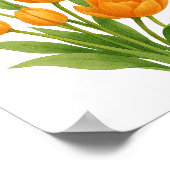 Sinaasappel Tulpen Schilderij Bloemige Muurkunst Poster (Hoek)