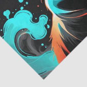 Sinaasappel, Turquoise rook Black Cat Decoupage Tissuepapier (Detail)