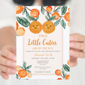 Sinaasappel Twee kleine cutie zijn op de weg Groen Kaart