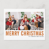 Sinaasappel typografie vrolijk kerstfeest fotocoll feestdagenkaart (Voorkant)