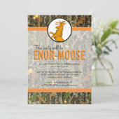 Sinaasappel - Uitnodiging Camo & Moose Birthday (Staand voorkant)