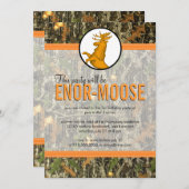 Sinaasappel - Uitnodiging Camo & Moose Birthday (Voorkant / Achterkant)