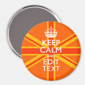 Sinaasappel Union Jack Britse Vlag Spandoek Magneet (Voorkant / Achterkant)