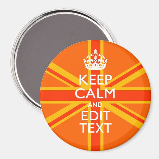 Sinaasappel Union Jack Britse Vlag Spandoek Magneet (Voorkant / Achterkant)