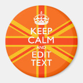 Sinaasappel Union Jack Britse Vlag Spandoek Magneet (Voorkant)